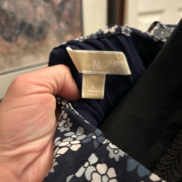 MICHAEL Michael Kors Navy Floral Blouse L - Picture 2 of 8